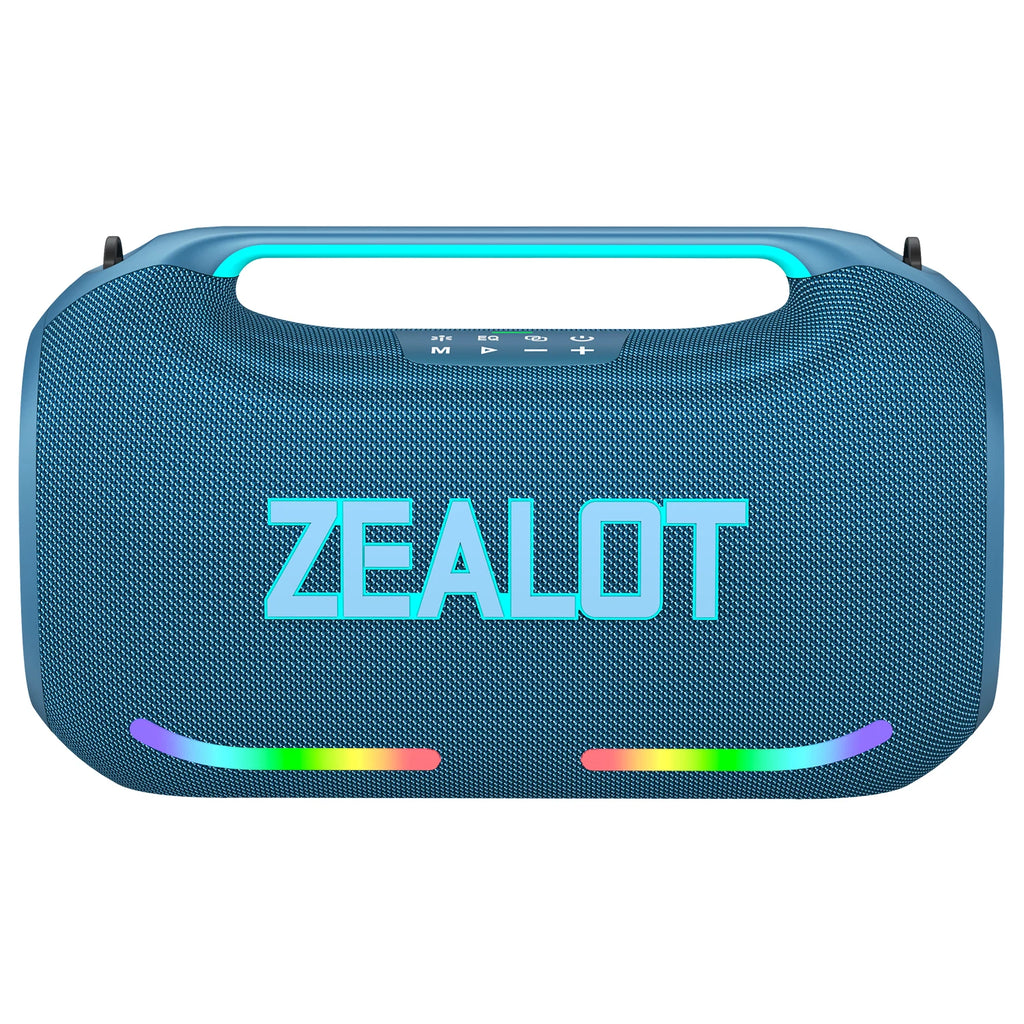 ZEALOT ZE41 250W Portable Speaker IPX6 Waterproof Speaker with RGB Light, OTG, EQ, APP, Powerful Bass Outdoor Speaker for Party