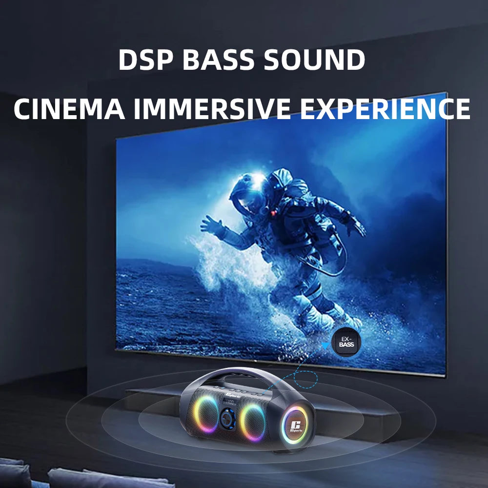Hot Selling Product 2023 Cyboris F29K 120w Karaoke Portable Wireless Waterproof Speakers with Flashing LED Light