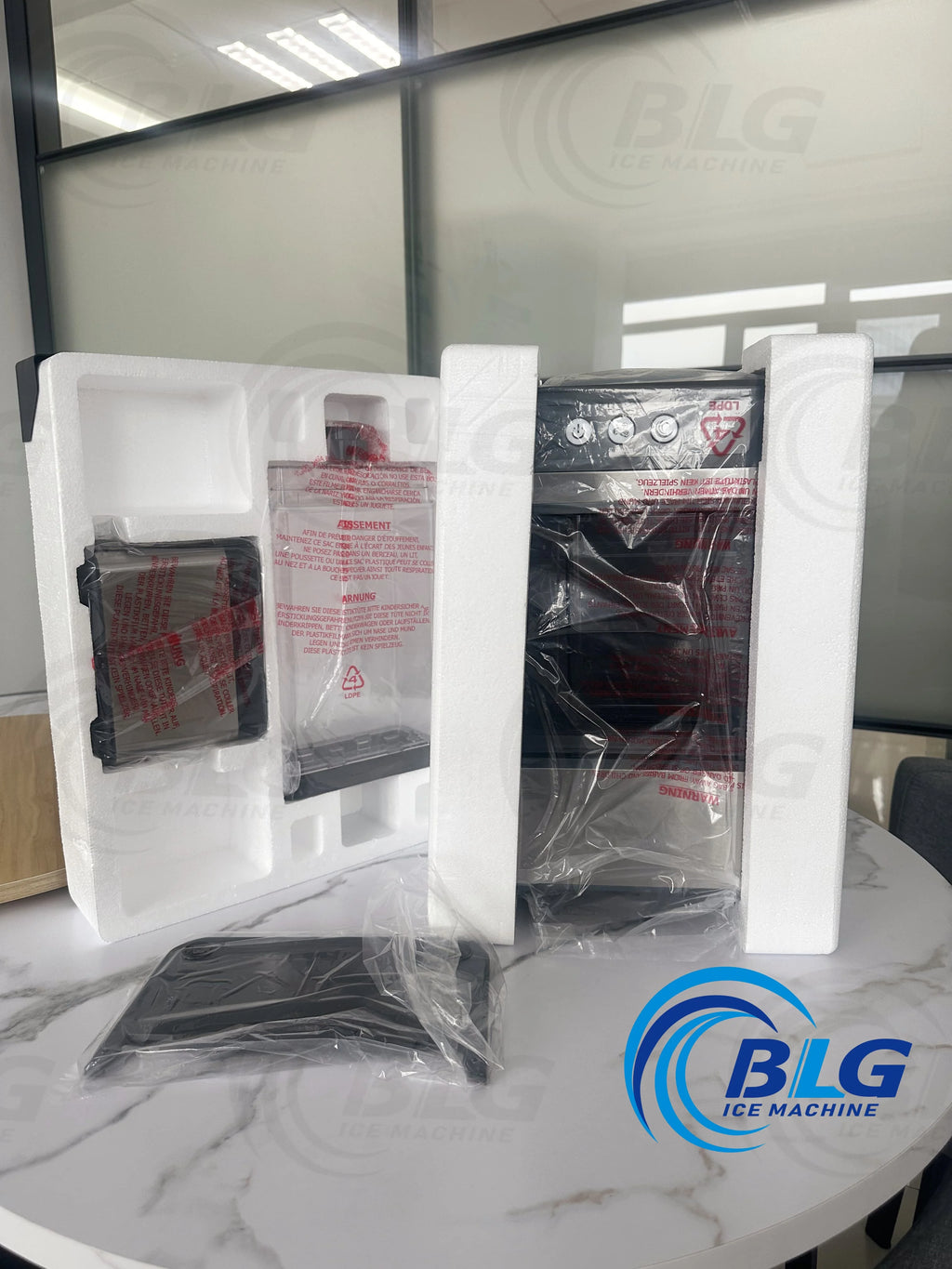 BLG Home Use for 35lb Nugget Ice Maker Quiet Operation, Easy Clean, Energy Efficient, with Water Tank, Portable Home Appliance