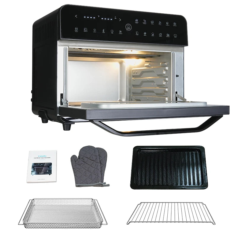 In Stock 25L 120V Air Fryer Oven with Digital Timer Touchscreen and 10 Presets Family Size Countertop Convection Oven