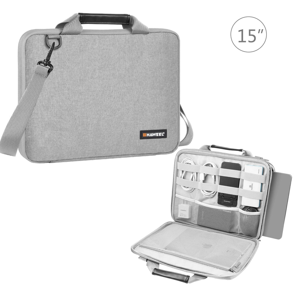 HAWEEL 15 Inch Laptop Handbag 2 in 1 Portable Waterproof Office Organizer Bags Electronic Briefcase Crossbody Laptop Storage Bag