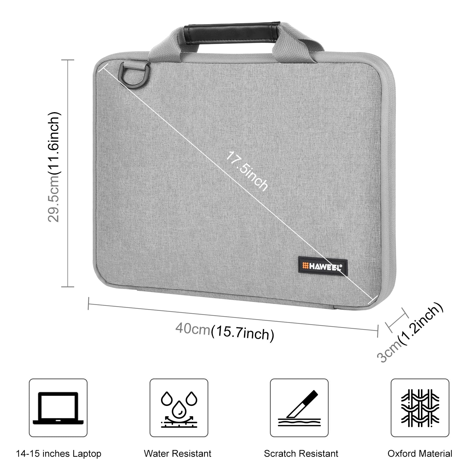 HAWEEL 15 Inch Laptop Handbag 2 in 1 Portable Waterproof Office Organizer Bags Electronic Briefcase Crossbody Laptop Storage Bag