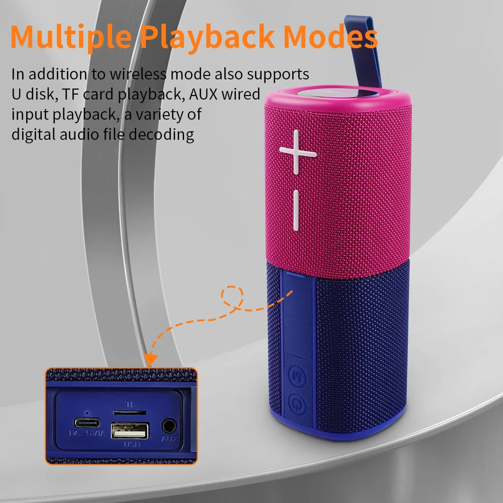 S18 Splittable Blue-tooth Speaker 3D Stereo Bass Portable Speaker IPX6 Waterproof with TWS Boombox Colorful Lights Dual Speakers