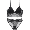 Women French Lace Bra Set Seamless Underwear Set Backless Vest Sexy Panties Elastic Ultrathin Bralette Female Lingerie Intimates