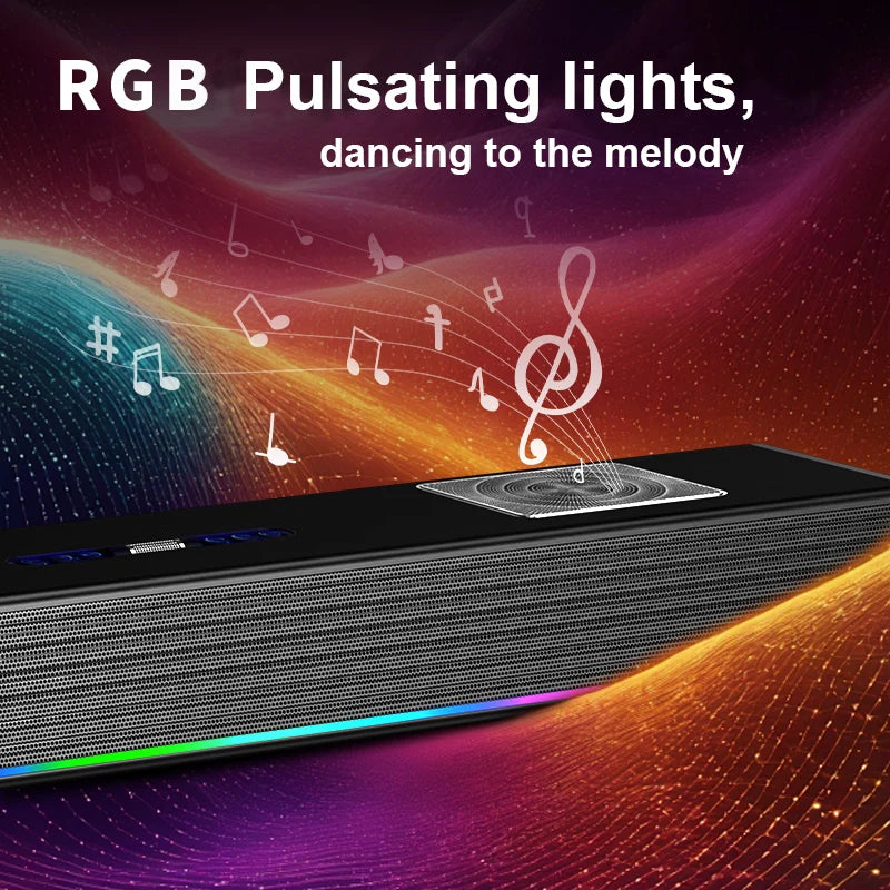 2.1CH Bluetooth Home Theater System With Built-in Subwoofer & Wireless Microphone for Family Karaoke