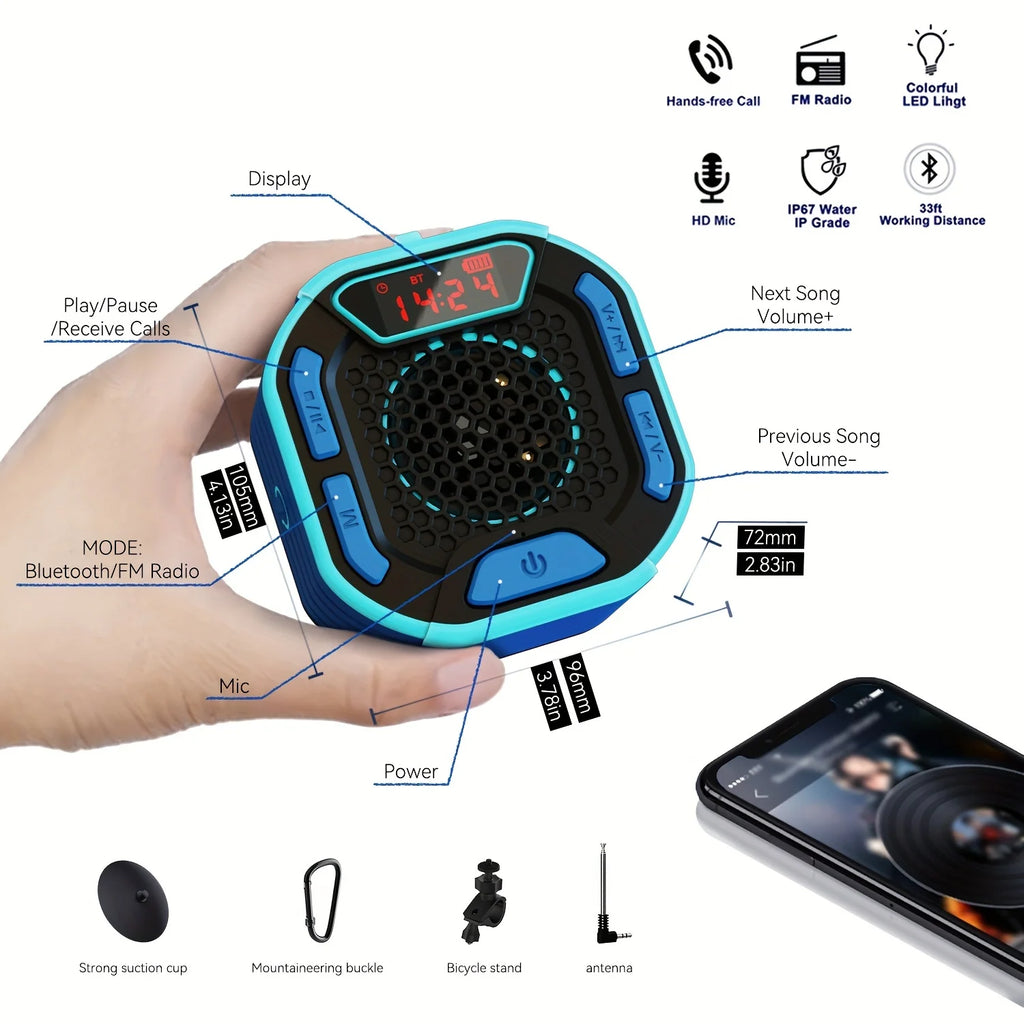 RGB LED Clock Display Stand-up Paddleboard IP67 Float Waterproof for Bluetooth Speaker SUP Jet Surf for Outdoor Mobile Phone Use