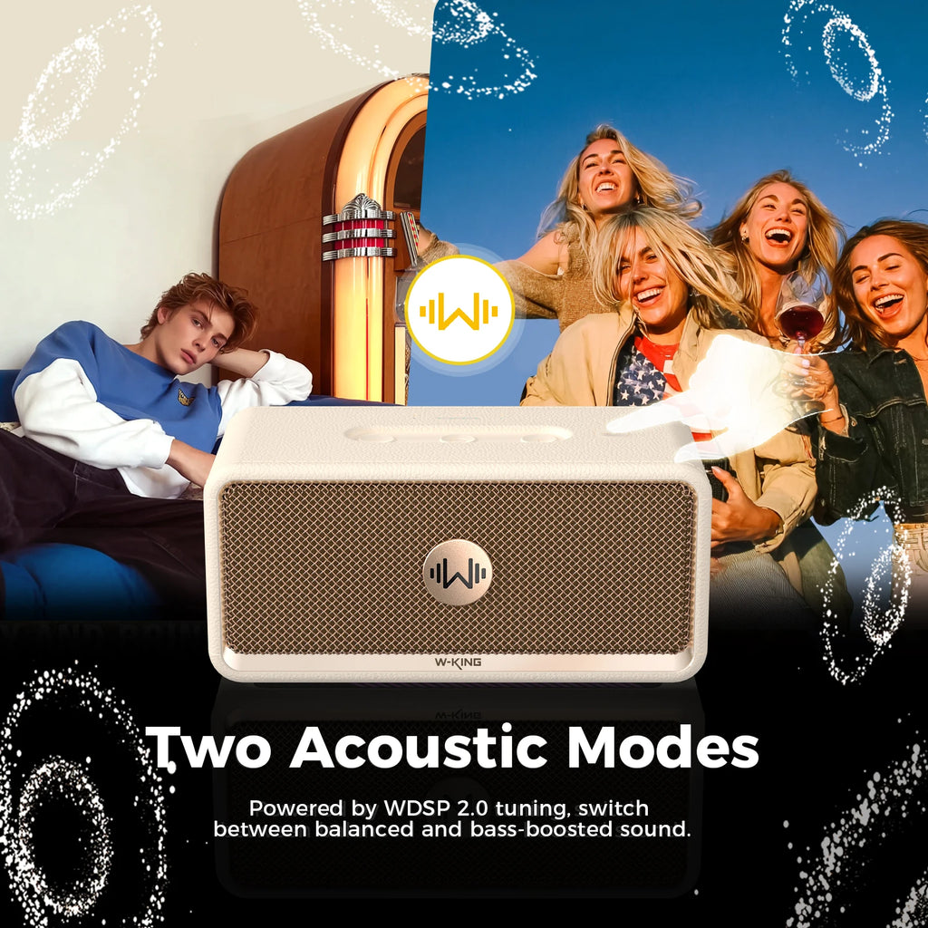 W-KING New H130 Portable IP7 Waterproof 40W Powerful TWS Wireless Bluetooth Speaker Boombox with Handsfree & TF Card Reader