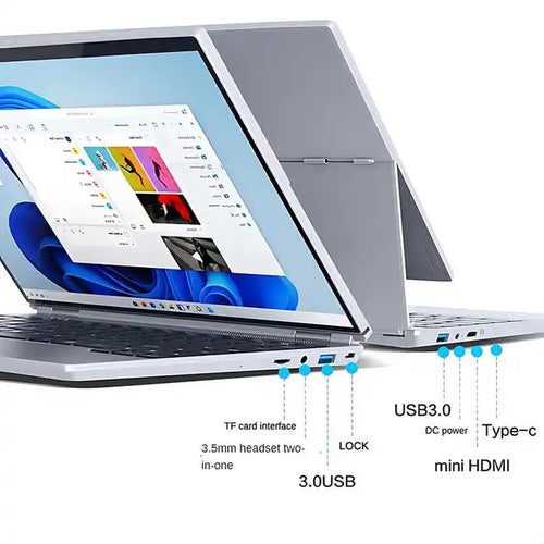 2026 Premium 14 Inch Yoga Laptop Intel N95 16GB RAM 1TB SSD Touch Screen 360°Rotating Win 11 Pro Business Notebook PC