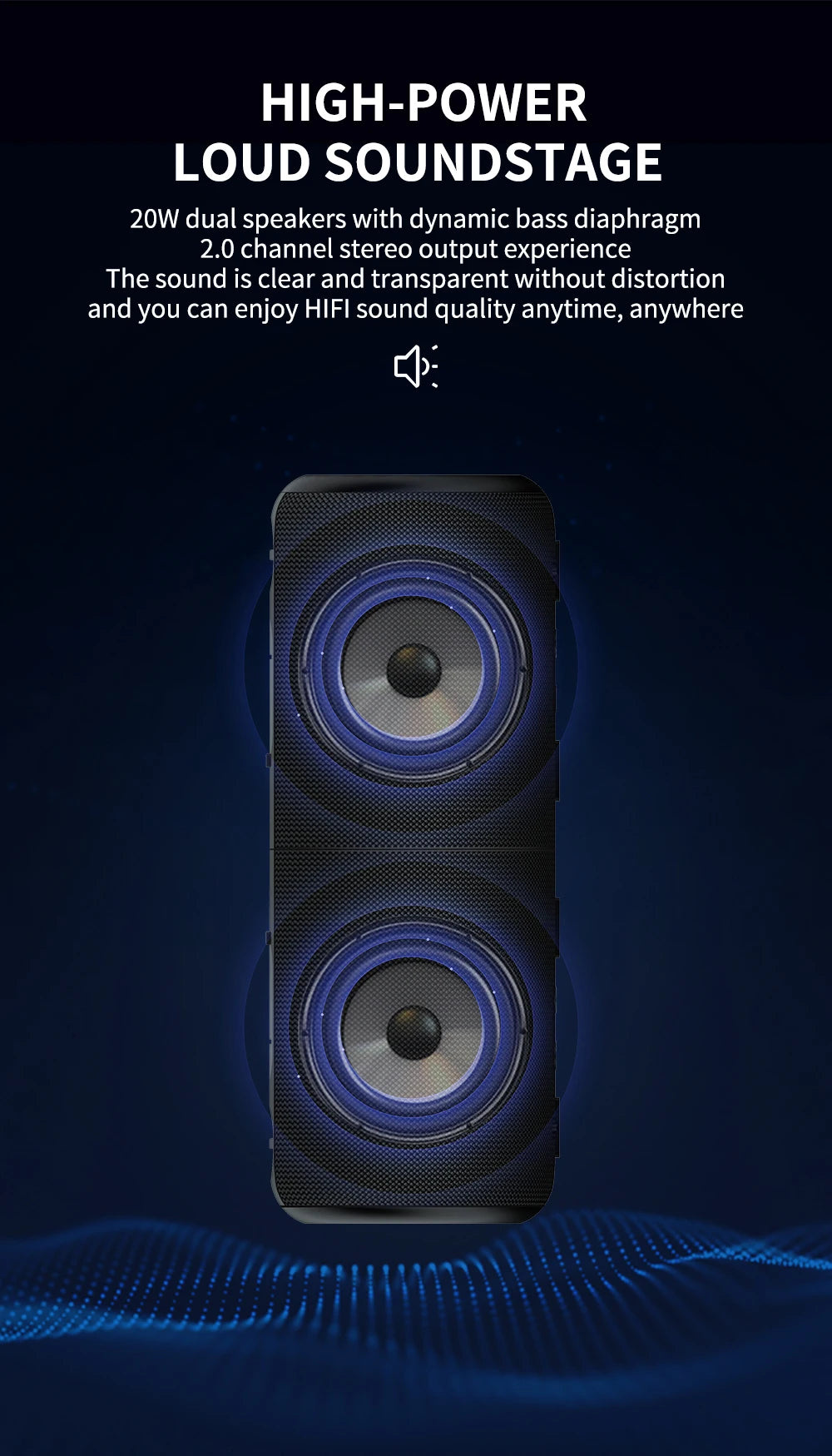 S10 Magnetic Detachable Wireless BT Speaker, Deep Bass, Dual Usage Modes, 24H Long Battery Life,IPX6 Waterproof,Perfect for Gift