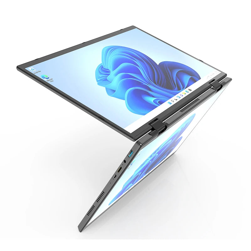 Best Selling New Laptop Intel Celeron N100 14+14Inch Dual Touch Screen Business Laptop 16GB RAM 512GB SSD 360 Degree Flip Laptop