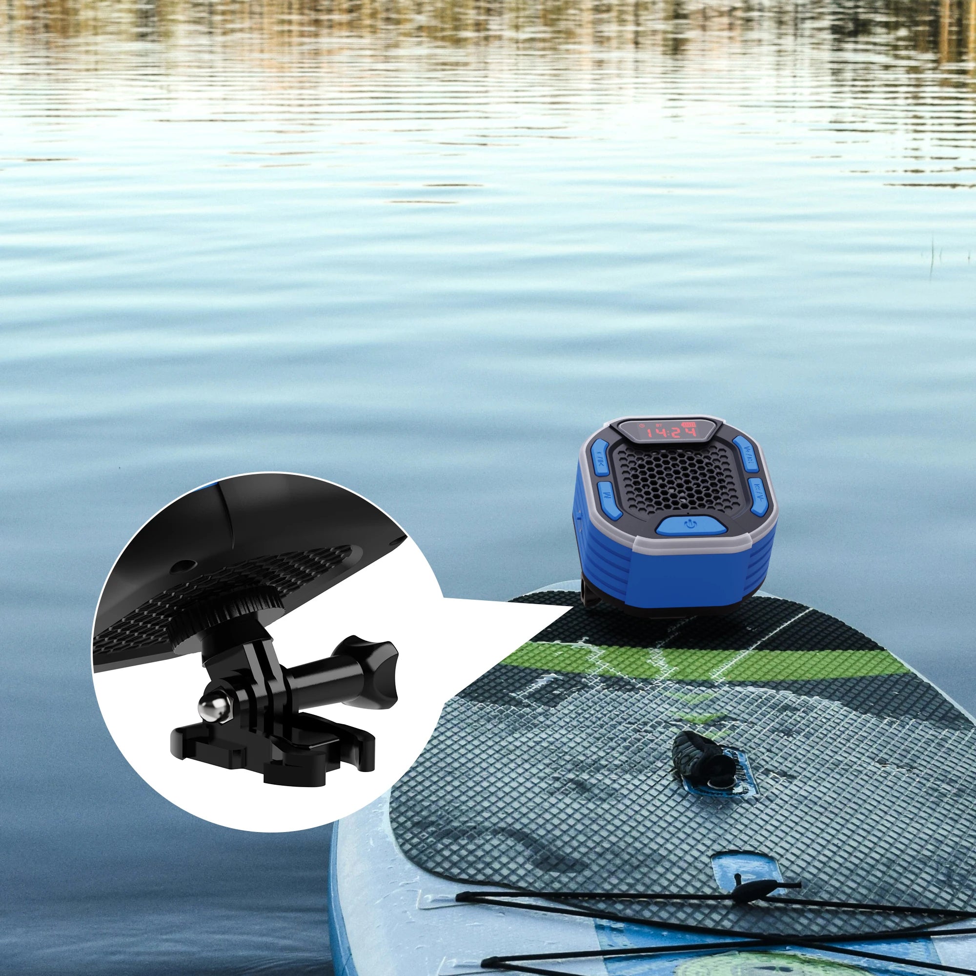 RGB LED Clock Display Stand-up Paddleboard IP67 Float Waterproof for Bluetooth Speaker SUP Jet Surf for Outdoor Mobile Phone Use