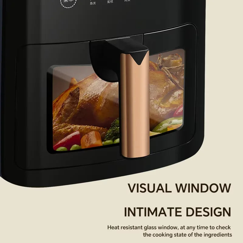 Intelligent Home 5L Large Capacity Digital Air Fryer Oven Multifunctional Electric LCD Display Touch Grill for Cooking Baking
