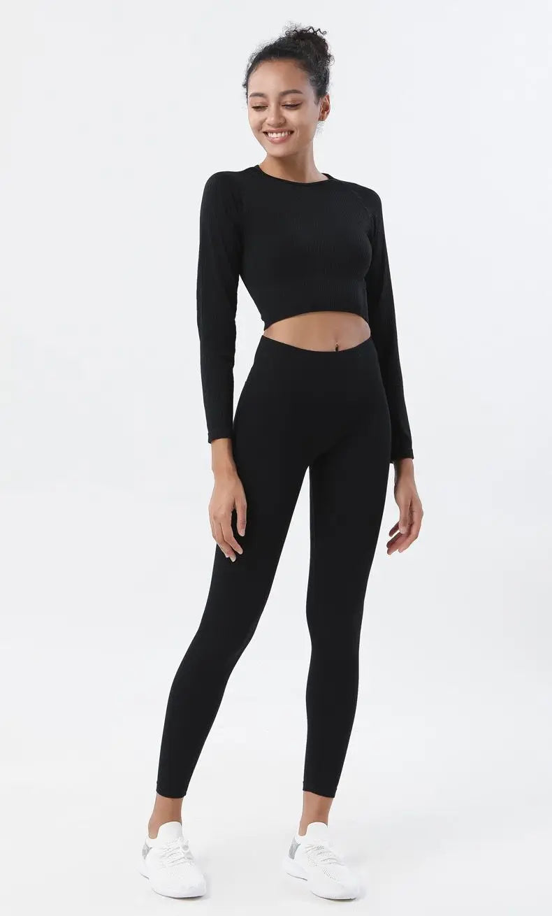 2 Piece Set Women Workout Clothes Yoga Set Seamless Women Gym Clothing Athletic Sports Suit Women Sports Bra and Leggings Set