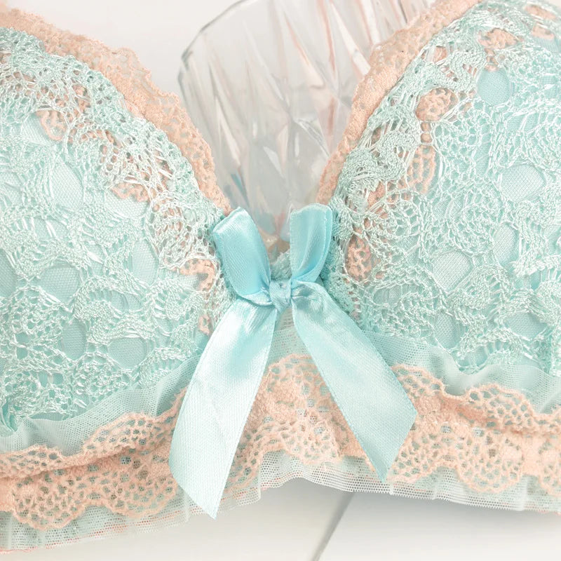 Push-up Bra and Panty Sets  Beauty Back Sexy Women's Underwear Set Lace Female Brassiere Embroidery Lingerie Set