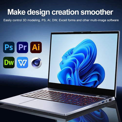 15.6 Inch I7 I9 Laptop Lightweight Portable Business Entertainment 16G 32G Office Laptop