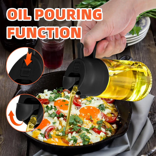 16oz 2 in 1 Olive Oil Sprayer for Cooking Kitchen Salad Barbecue Air Fryer Oil Dispenser Bottle