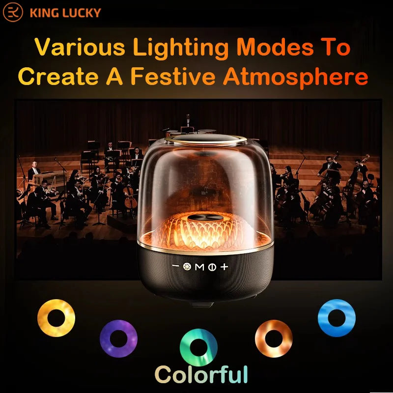 KINGLUCKY PK501 Desktop Glass - Like Bluetooth  Speaker High - Quality Sound Transparent RGB Multi - Colored Lighting Speaker