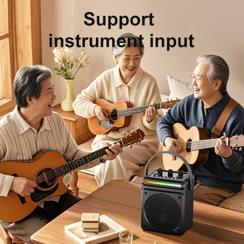 SHIDU 30W 4 Inch Loud Sound RGB Light Karaoke Party Bluetooth Portable PA System Speaker with Wireless Microphone