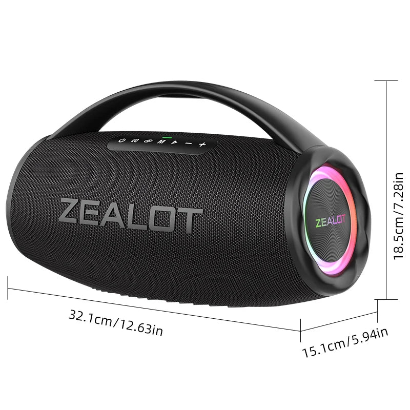 80W Portable Outdoor Speaker with RGB LED Lighting & AUX Communication Waterproof BT Wireless Speaker for Karaoke Parties