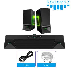 2.1CH Bluetooth Gaming Soundbar With External Independent Subwoofer Small Size Plastic Cabinet