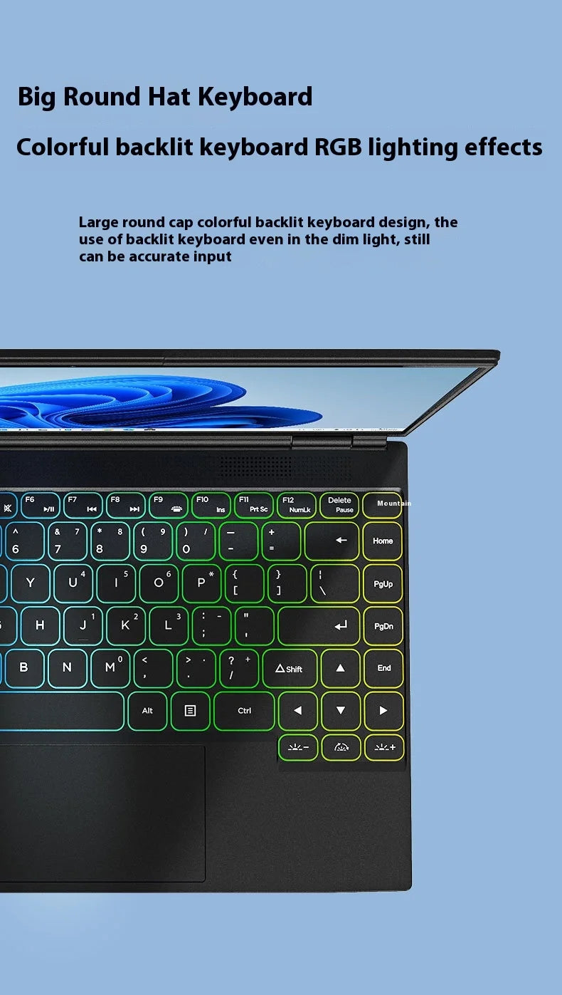 DEEQ 2025 New 14-Inch Business Laptop Intel N95 Quad-Core 32GB RAM 2TB SSD IPS Display English Windows 11 Pro Full-Size Keyboard