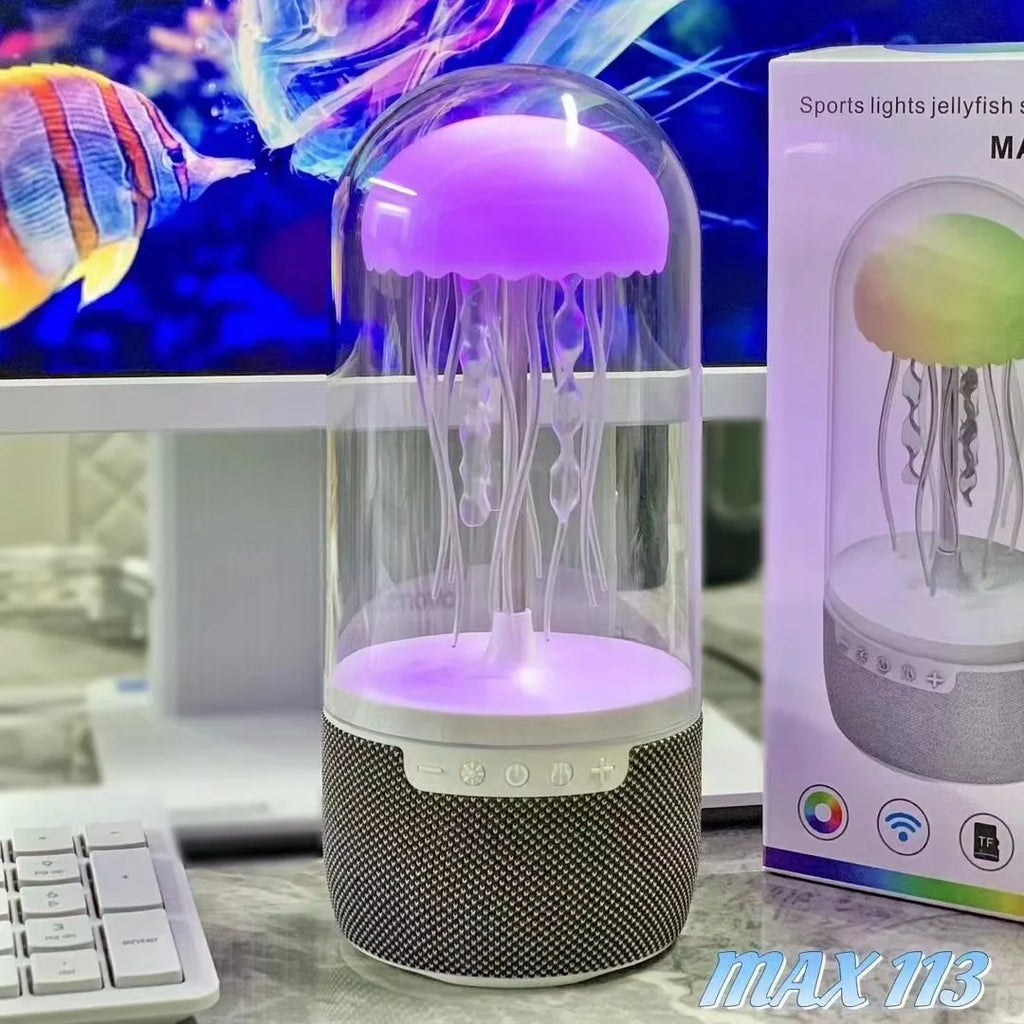 Jellyfish Mini Wireless Speaker with RGB LED Lighting MAX113 Sound-Activated for Bluetooth Rhythm Night Light USB Audio System