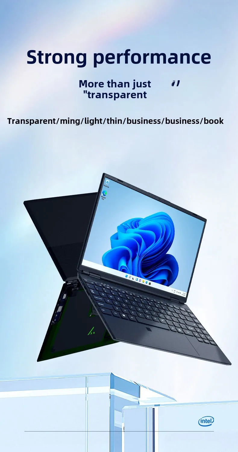 DEEQ 2025 New 14-Inch Business Laptop Intel N95 Quad-Core 32GB RAM 2TB SSD IPS Display English Windows 11 Pro Full-Size Keyboard