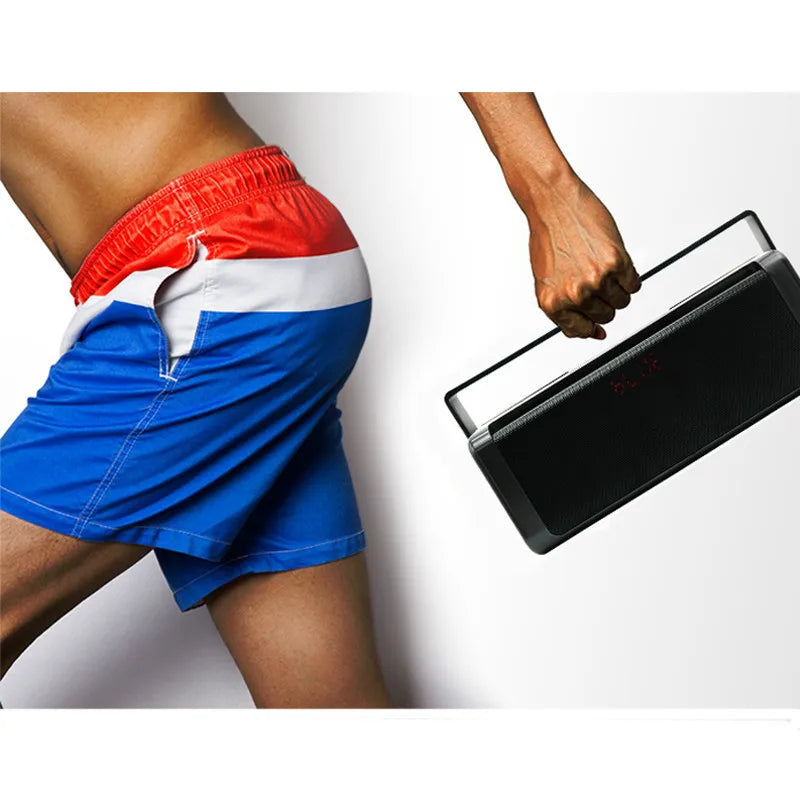 HSPDIA new square Bluetooth speaker Radio FM Digital display screen portable handle belt sound box boombox caixa som portatil