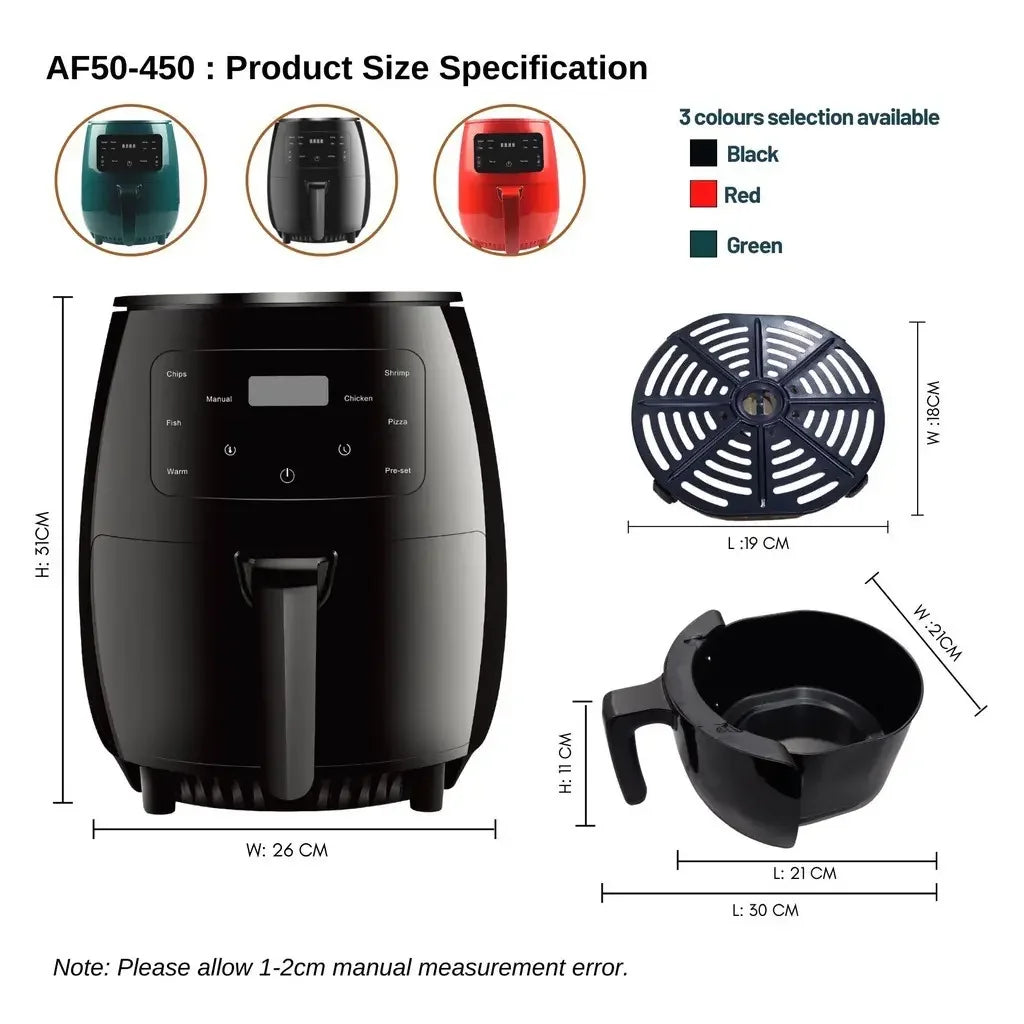 China ISolfan Sells Mini 3.5L Electric Steam Multifuncional Hot Stainless Steel Frier Over Smart Digital Oven Air Fryer Machine