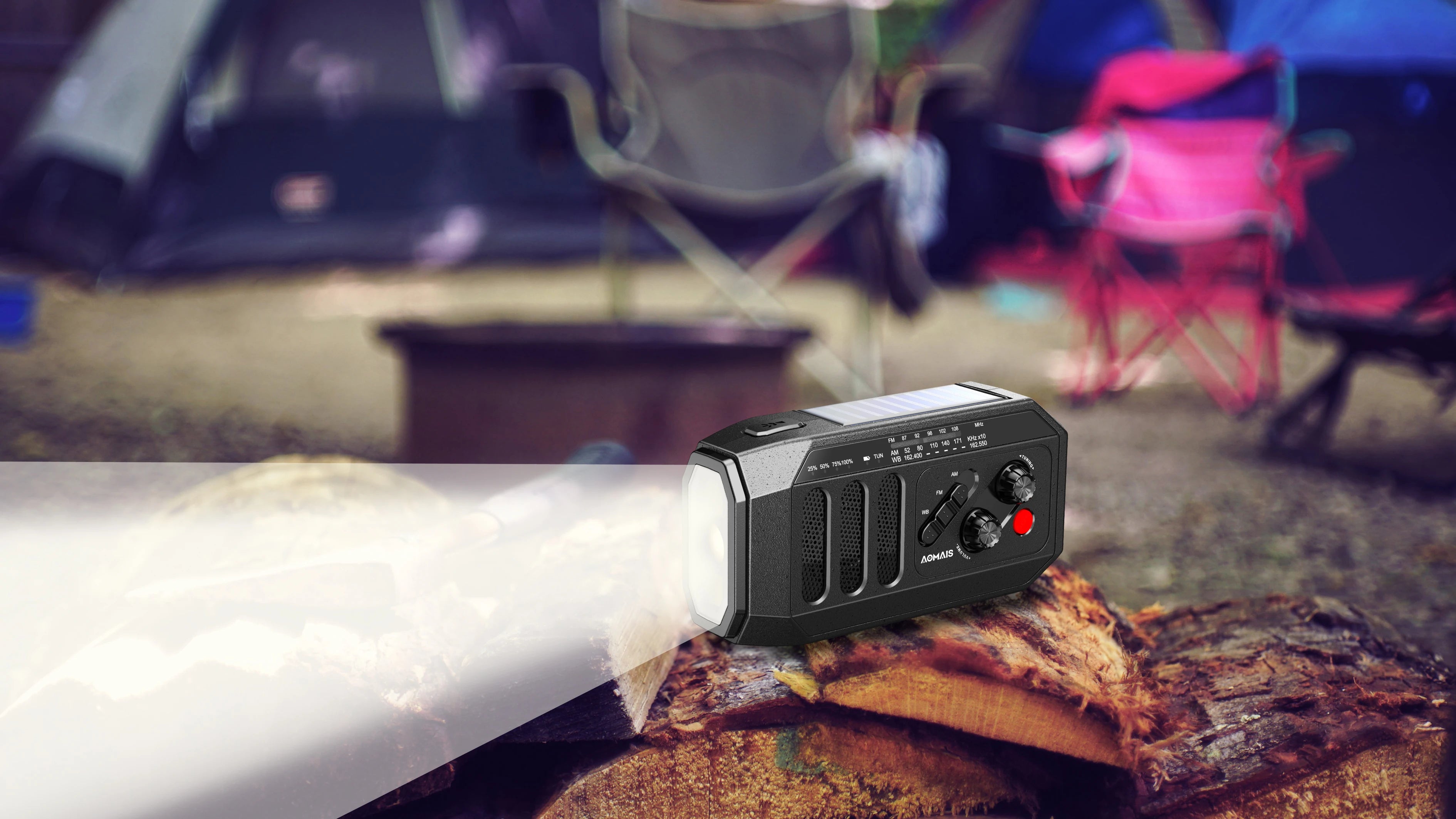 Solar Powered & Crank Hand-Operated Power Portable Wireless Speaker with FM Radio USB/TF/FM/BT/TWS/LED Flashlight