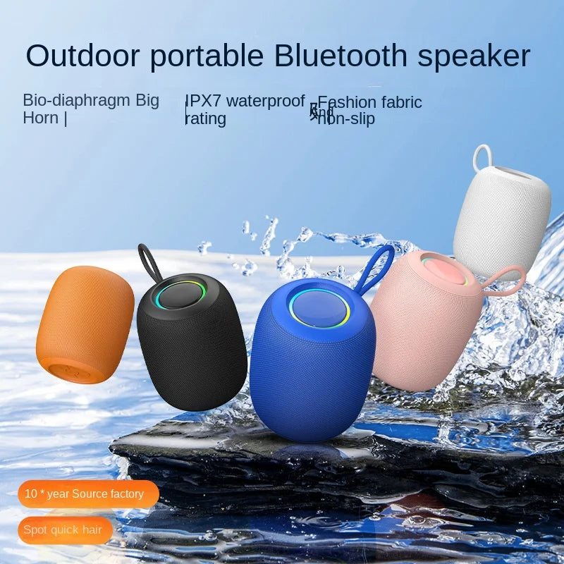 Outdoor Waterproof IPX7 Portable Mini Speaker Wired RGB Speaker TF Card Home Bathroom Camping Subwoofer Battery Powered Audio