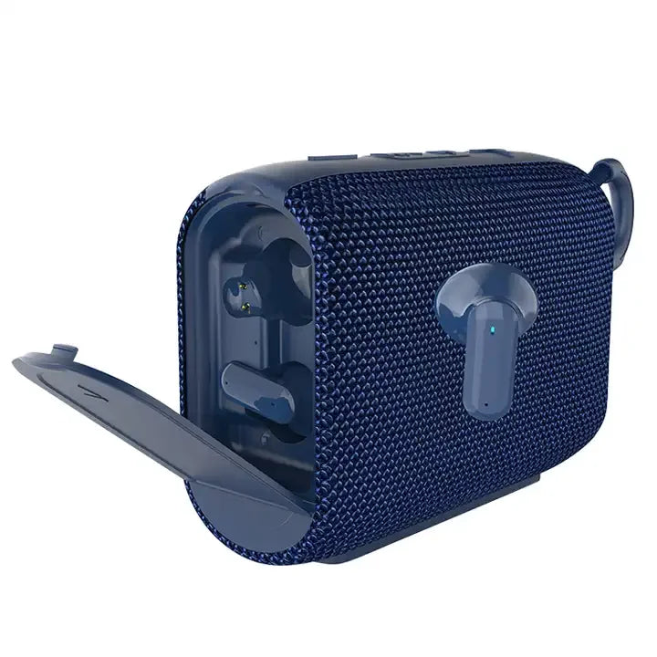 Epoch Tech  EBS-036  2-in-1 Portable Fabric Mesh 6w  Wireless Speaker Bluetooth 5.2  With TWS Earphones  TYPE C