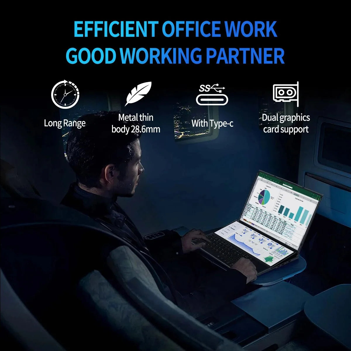 Intel Core I7-9750H High Performance 16"+14" Dual Screen Laptop 1920*1080 Window 10/11 Notebook Computer