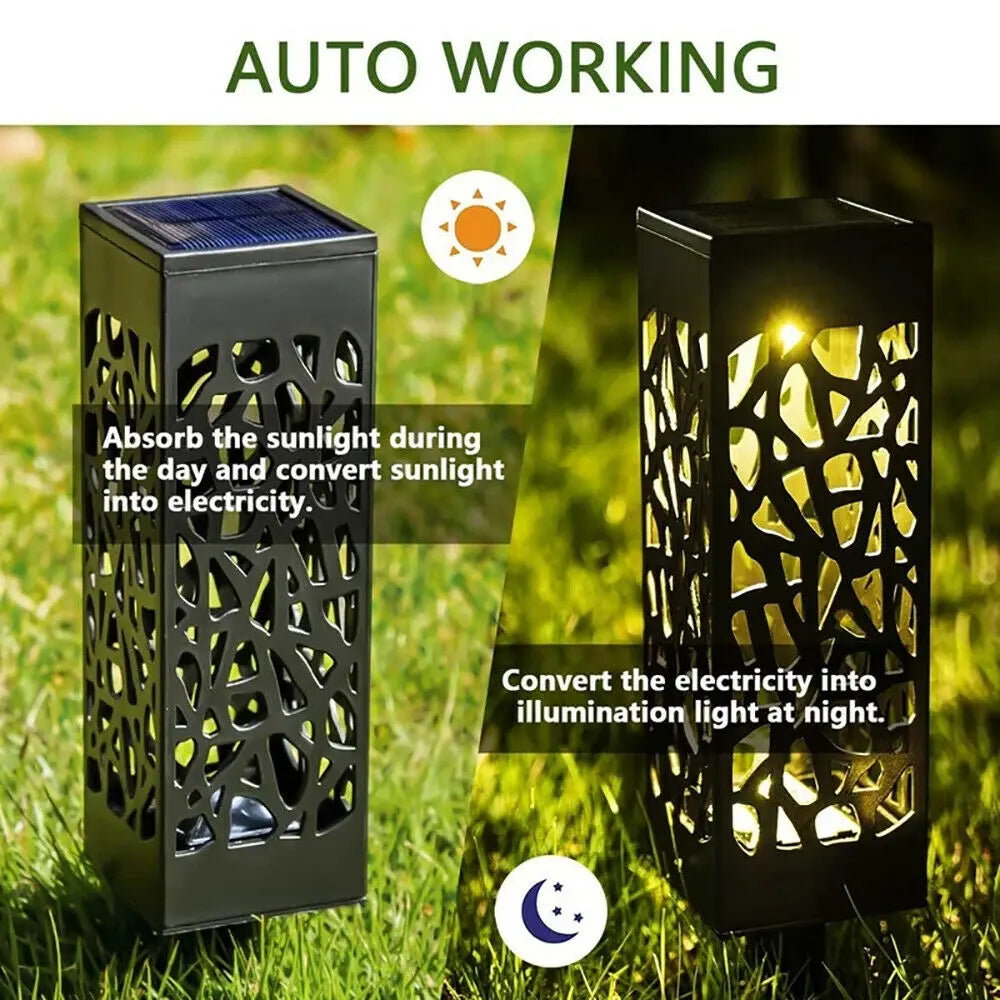 Solar Lights Outdoor with Solar Panel Pathway Lights IP65 Waterproof Garden Lights Auto ON/Off for Landscape Pathway Patio Decor