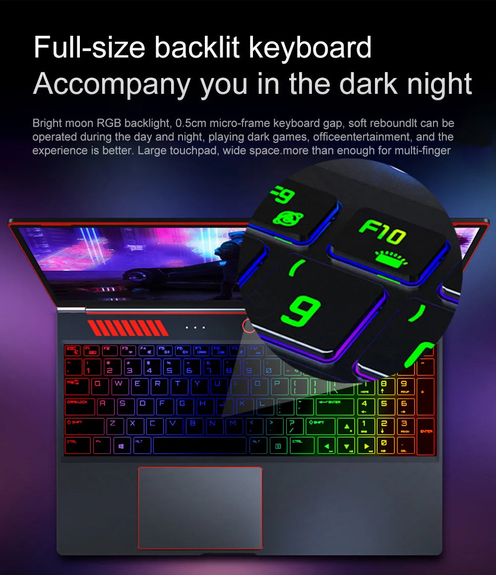 16-Inch Fast Speed Gaming Laptop Intel I5 12450H for GTX 4050 6GB IPS 144Hz E-Sports Screen Backlit Keyboard Metal Case