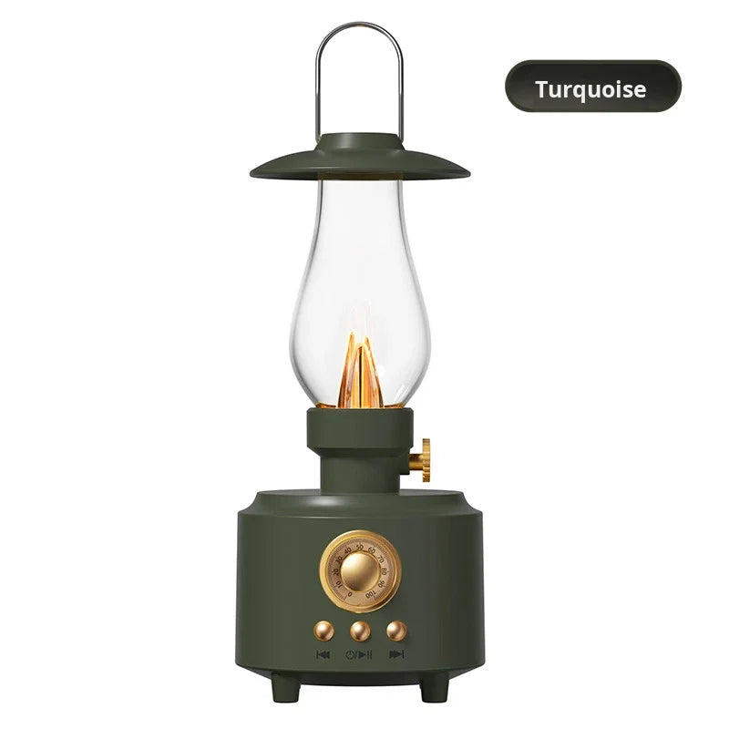 New Kerosene Lamp Retro Bluetooth 5.3 Speaker Outdoor Portable Flame Camping Atmosphere Light Table Small Night Light