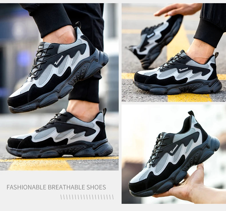 Safety Work Shoes Men Anti-Smashing Indestructible Steel Toe Cap Puncture-Proof shoes Lightweight Male Sofe Women Cosy Sneakers
