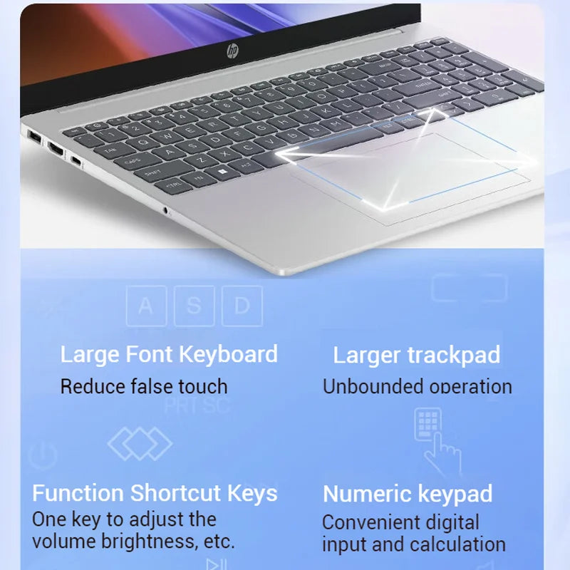 HP Laptop Brand New 15.6 Inch Laptop 16GB/32GB RAM Intel Core I7 Notebook Business-Ready Aluminium Body Laptops Computer