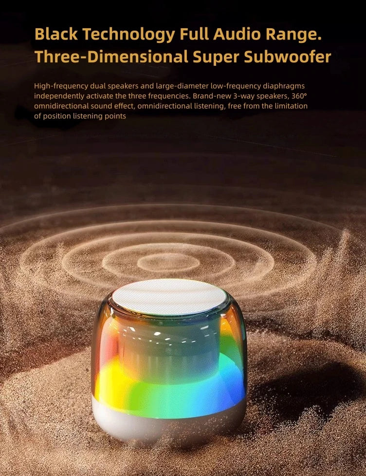 RGB Wireless BT Speaker, High Sound Quality, Super Bass, Ultra-long Outdoor Battery Life, Subwoofer Audio System