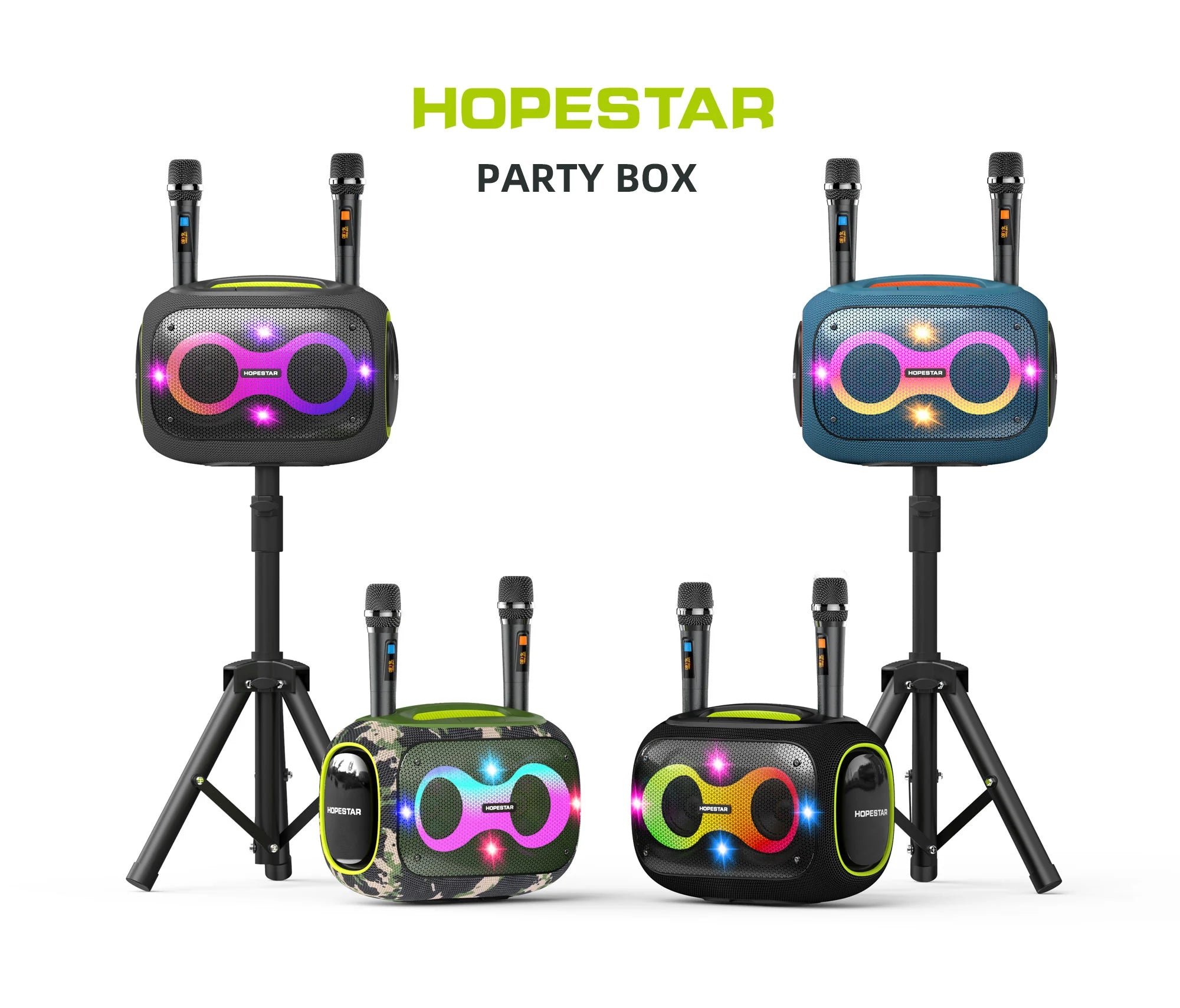 HOPESTAR 120W Partybox Outdoor Waterproof Wireless Bluetooth Speaker Home Theatre USB TF Home Party Karaoke Bass Effects