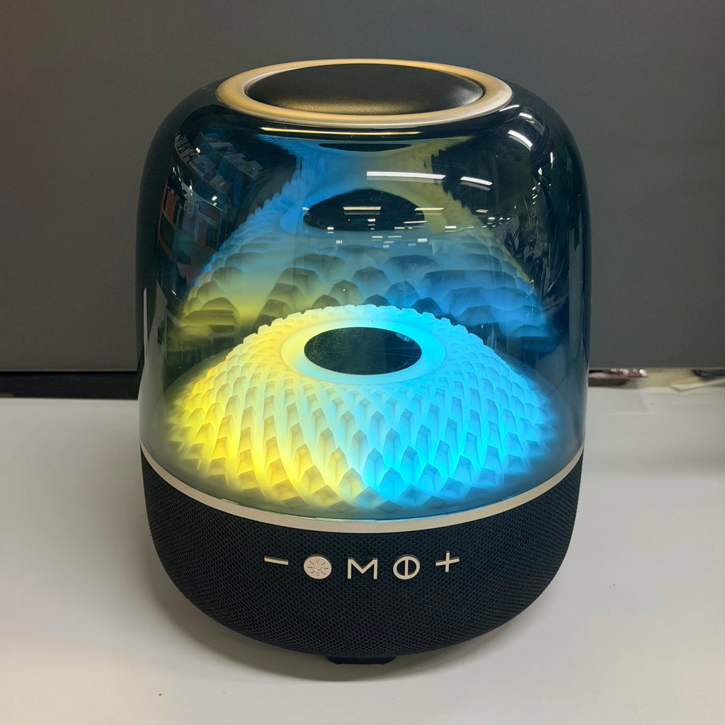 KINGLUCKY PK501 Desktop Glass - Like Bluetooth  Speaker High - Quality Sound Transparent RGB Multi - Colored Lighting Speaker