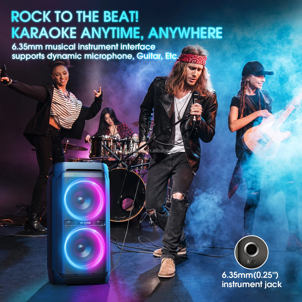 W-KING T11 5.25 Inches Stereo Portable Professional Wireless Big Speakers Outdoor DJ Bluetooth Party Speaker With LED Light