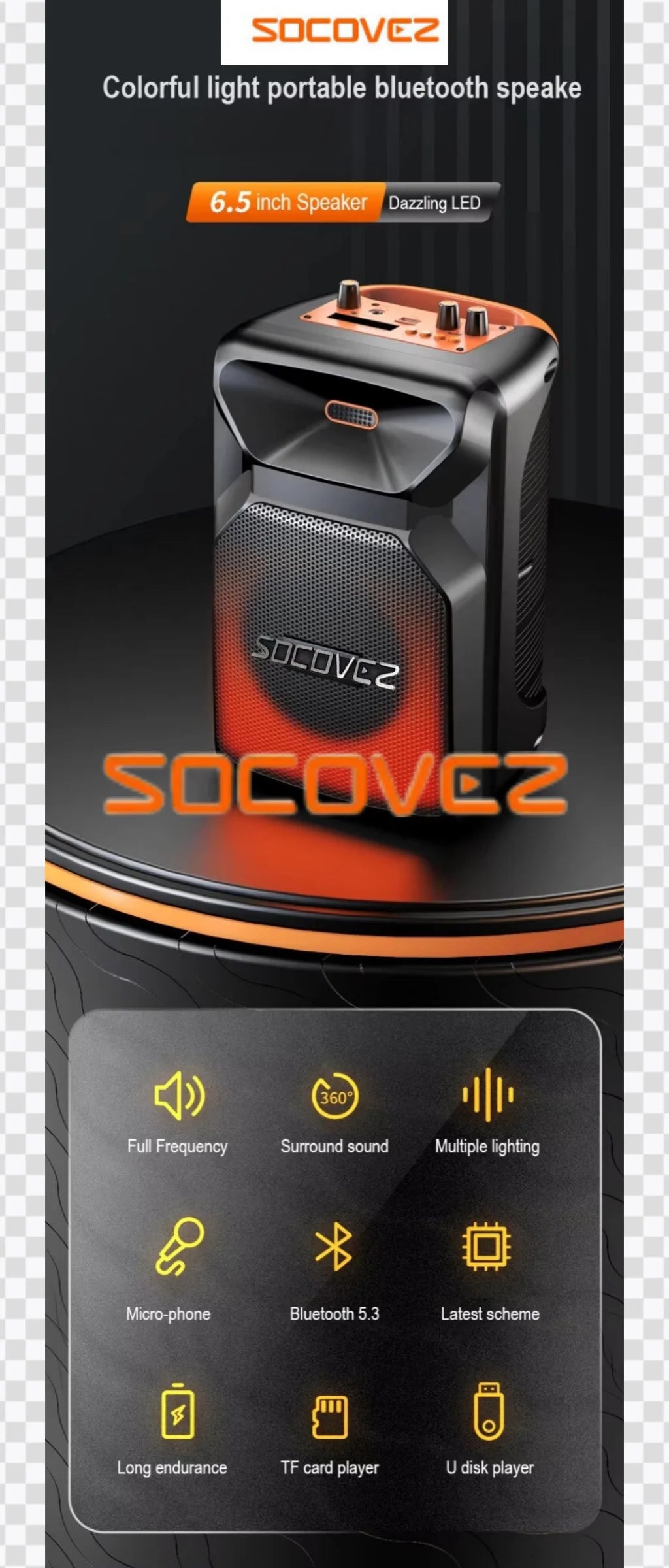 Portable Wireless Bluetooth Speaker for Outdoor Parties
