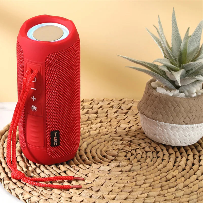 TG227 Portable Outdoor Waterproof Wireless Speaker Mini Bass Subwoofer Column Boombox RGB TF Card FM Radio Support Plastic