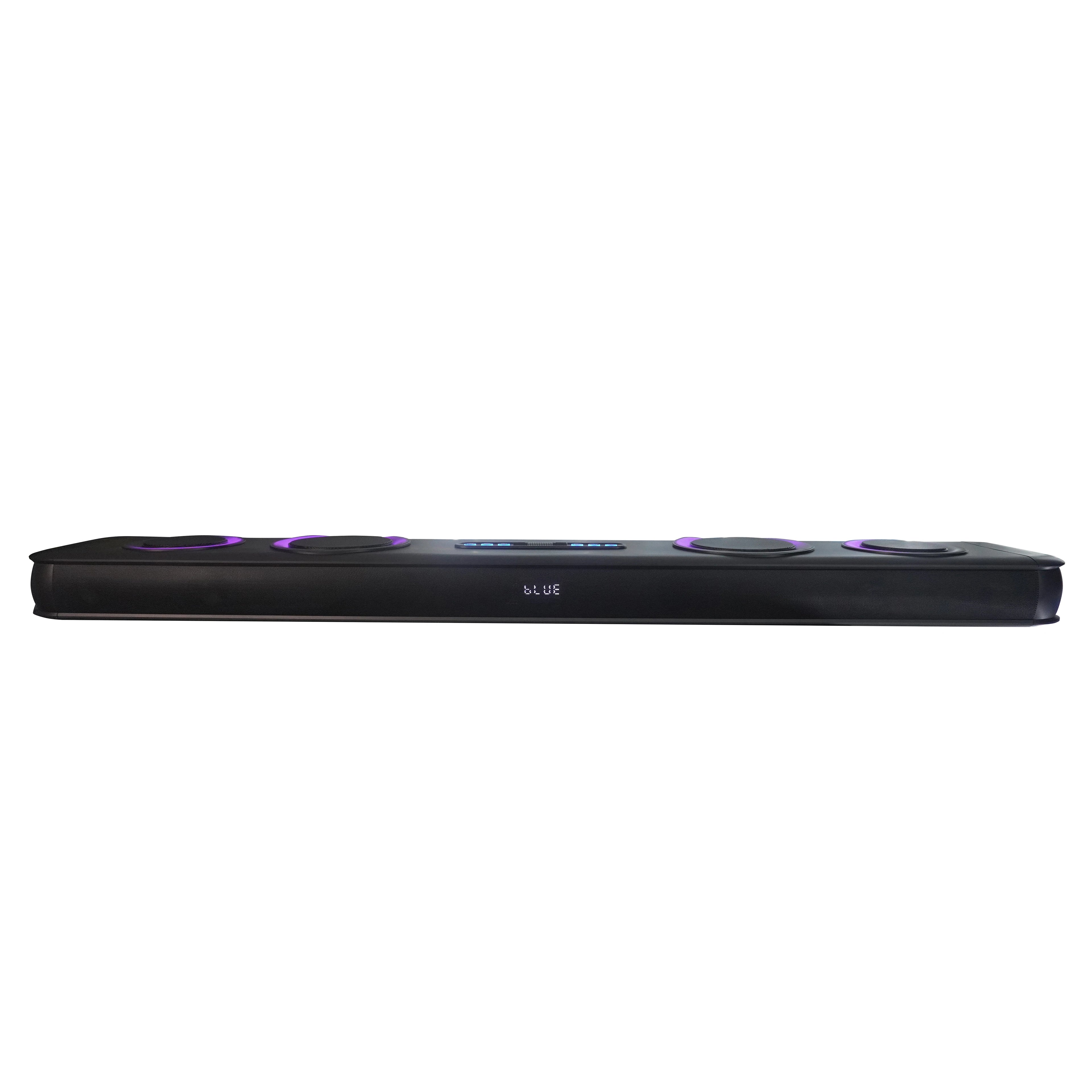 2.1CH for Bluetooth Home Theatre Soundbar with Built-In Subwoofer & Wireless Microphone Plastic Speaker Cases for Family Karaoke