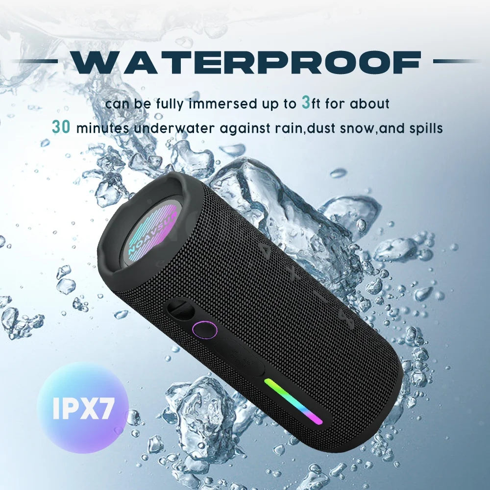 Waterproof IPX 7 Outdoor Wireless for Bluetooth Altavoz RGB LED Lighting AUX Communication 30W Subwoofer for Great Sound Quality