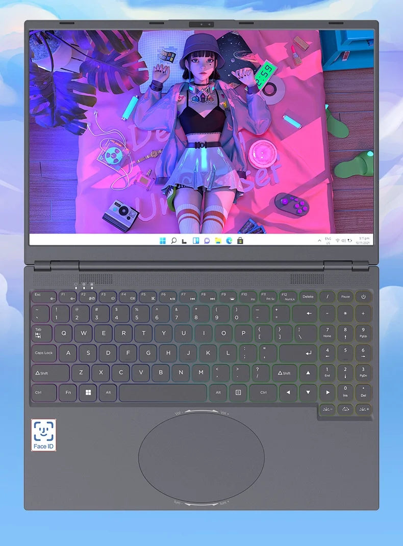 High Quality 16 Inch Win 11 Business Laptop 32GB 1TB SSD Intel I3 8109U Processor English Keyboard IPS Panel 165Hz New