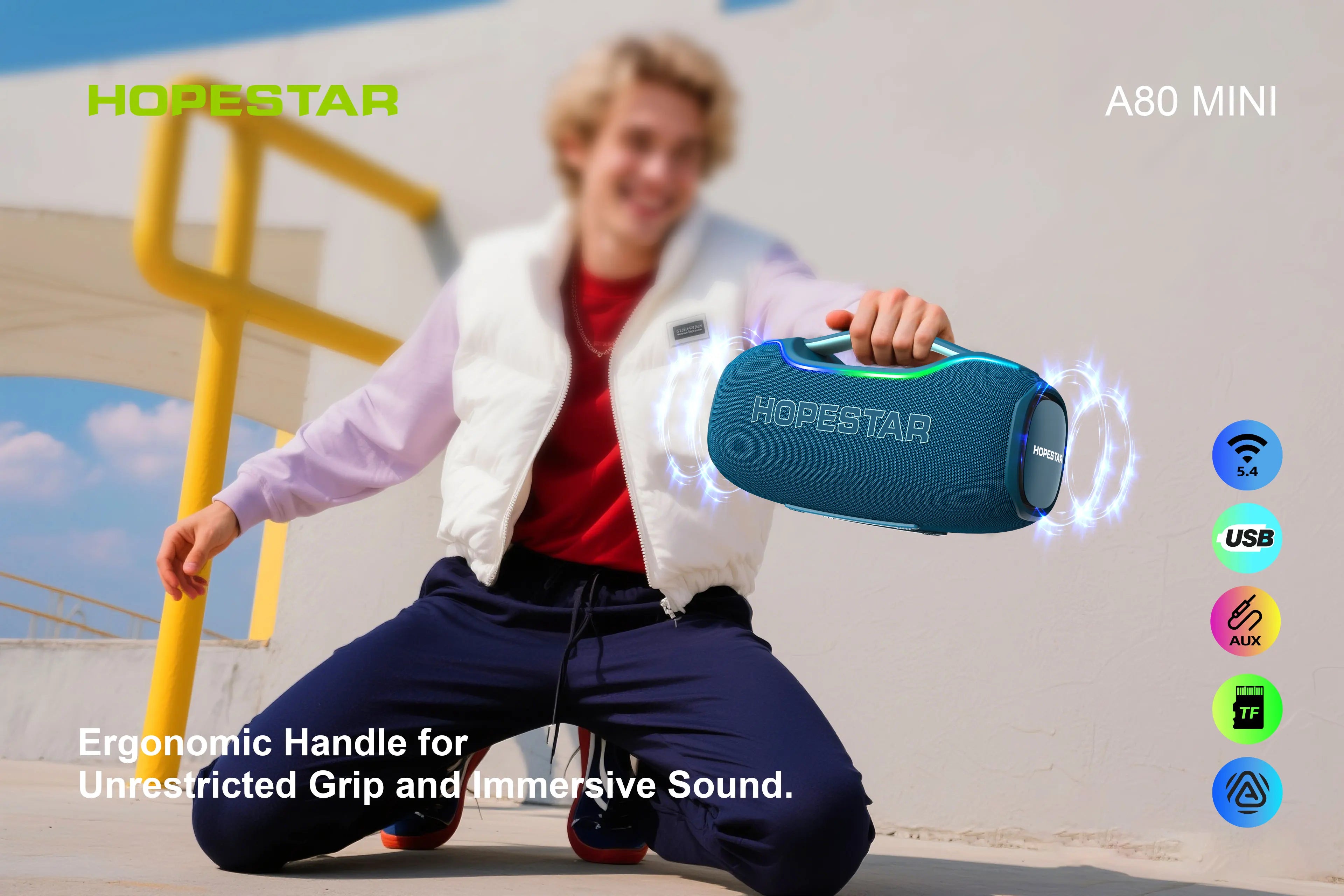 Hopestar A80MINI Portable Outdoor Wireless Blue Tooth Speaker Waterproof Subwoofer Bass Tf Card Speakers Wholesale