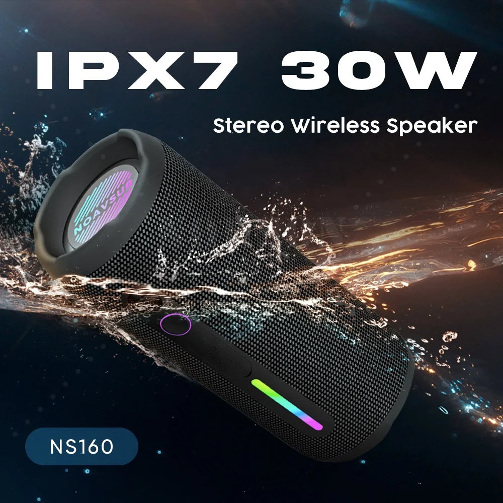 Waterproof IPX 7 Outdoor Wireless for Bluetooth Altavoz RGB LED Lighting AUX Communication 30W Subwoofer for Great Sound Quality