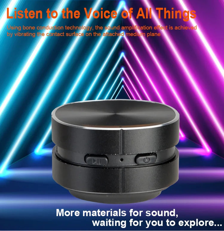 M1R Portable Bone Conduction for Bluetooth Speaker RGB LED Lighting Wireless Audio Small Plastic Cabinet